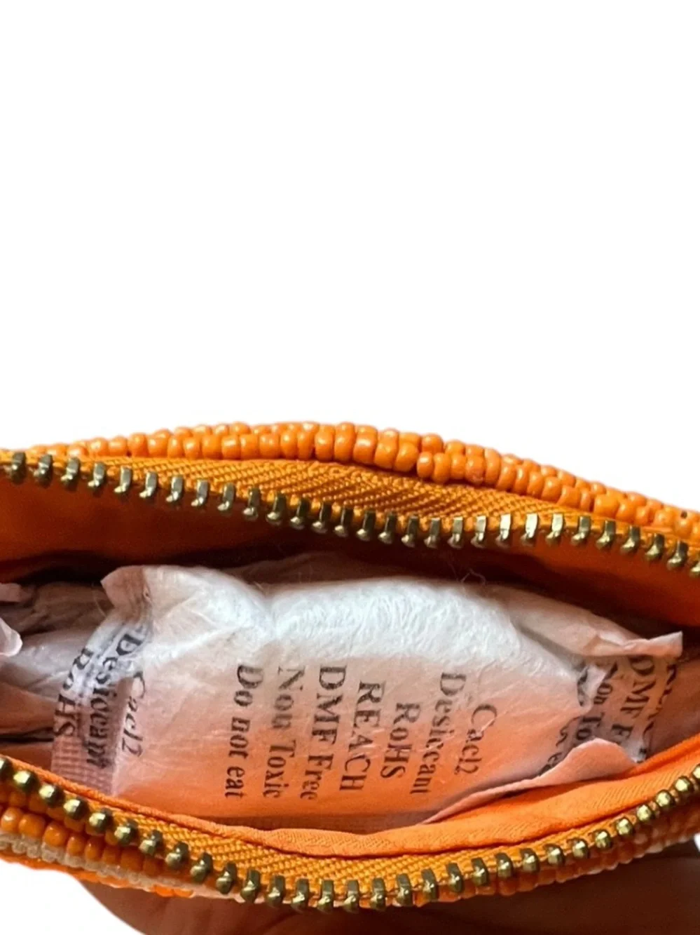 Handmade Beaded Orange Slice Coin Purse Bag Charm